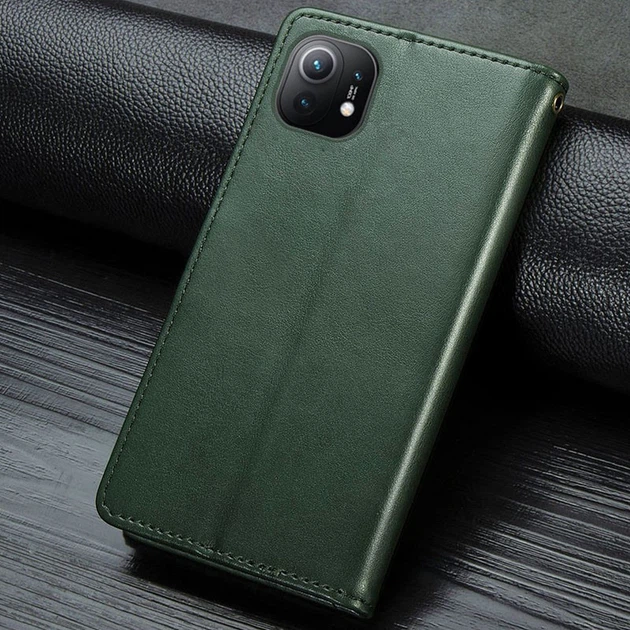 Шкіряний чохол книжка GETMAN Gallant (PU) для Xiaomi Mi 11 Зелений - зображення 6