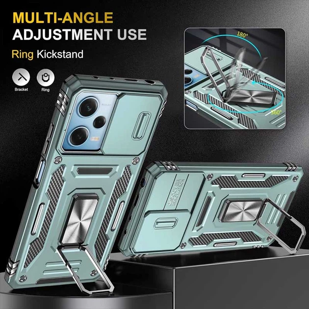 Ударопрочный чехол Camshield Army Ring для Xiaomi Redmi 12 Зеленый / Light Green - 00000068272_2 - Фото 3 Ударопрочный чехол Camshield Army Ring для Xiaomi Redmi 12 Зеленый / Light Green - 00000068272_2 - изображение 3