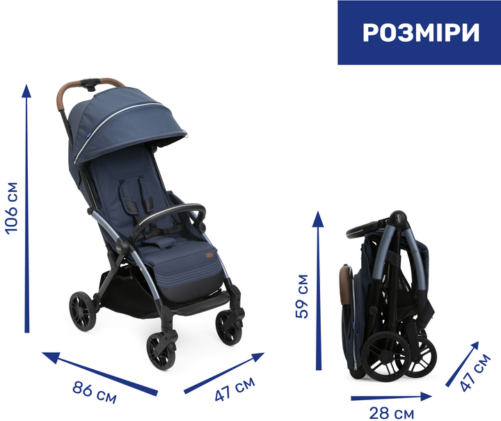 Прогулочная коляска Chicco Goody XPlus Синяя (87040.38.07) - изображение 13