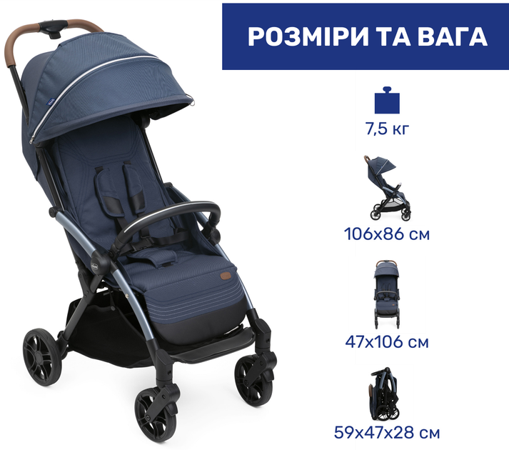 Прогулочная коляска Chicco Goody XPlus Синяя (87040.38.07) - изображение 14