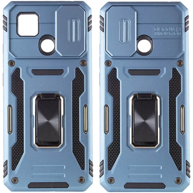 Чохол зі шторкою для камери Camshield Army Ring для Xiaomi Redmi 9C та Xiaomi Redmi 10A, ударостійкий кейс з кільцем-тримачем та функцією підставки Light Blue - Фото 3 Чохол зі шторкою для камери Camshield Army Ring для Xiaomi Redmi 9C та Xiaomi Redmi 10A, ударостійкий кейс з кільцем-тримачем та функцією підставки Light Blue - изображение 3