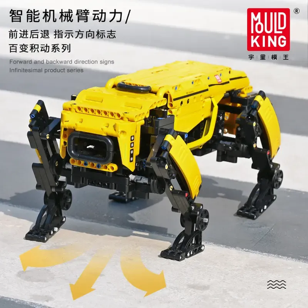 Конструктор Mould King 15066S Robot Dog Робопес жовтий 886 деталей - зображення 2