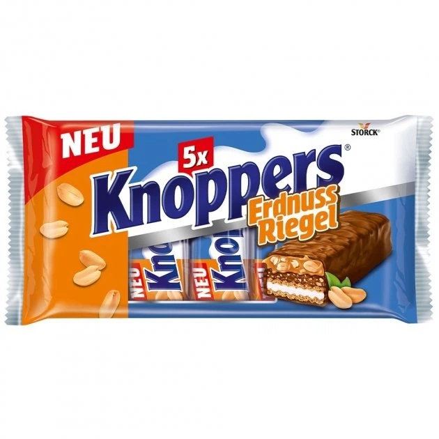 Вафельные батончики Knoppers Erdnuss Riegel с арахисом 200г - Фото 1 Вафельные батончики Knoppers Erdnuss Riegel с арахисом 200г - изображение 1