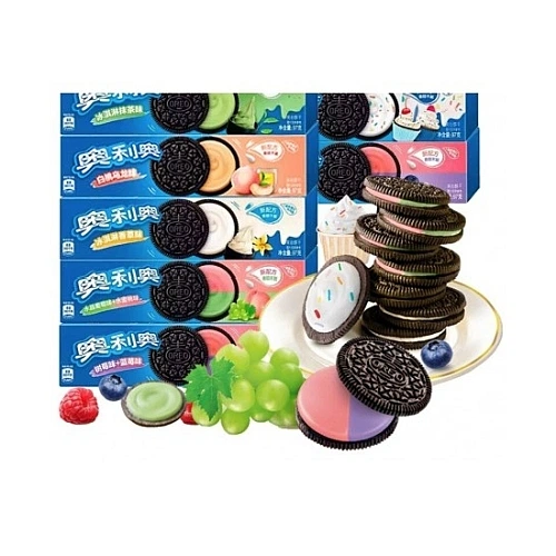 Печенье сэндвич Oreo Blueberry Raspberry Малина и Черника 97г - изображение 3
