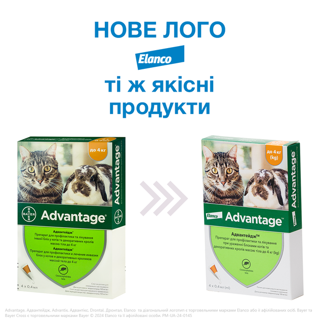 Капли Elanco (Bayer) Advantage (Адвантейдж) 40 от заражений блохами для ...