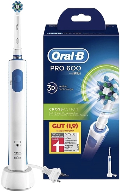 Elektryczna szczoteczka do zębów Oral-b Braun Pro 600 CrossAction (4210201096269) - obraz 1