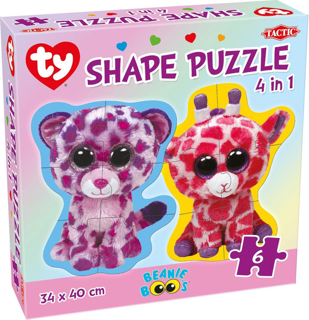 Puzzle Tactic 4w1 Beanie Boos Shape 24 elementy (6416739536057) - obraz 1