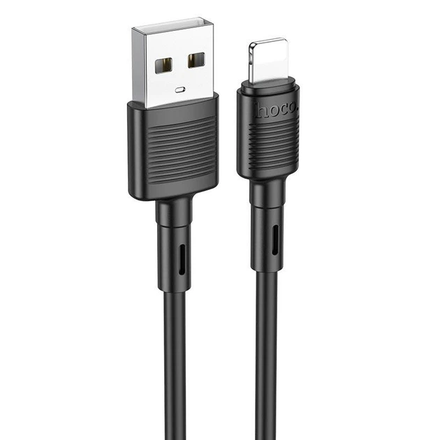 Кабель iPhone iPad - HOCO X83 Victory charging Lightning cable 1 метр чорний - зображення 3
