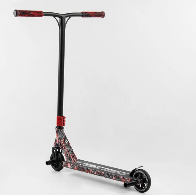 Самокат трюковый Best Scooter BS-77488 HIC-система, пеги, алюминиевый диск и противень с принтом. - изображение 3