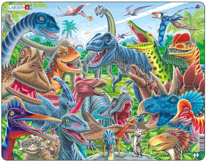 Puzzle Larsen Selfie Wesołe dinozaury 43 elementy (7023852131725) - obraz 1