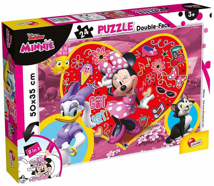 Puzzle dwustronne Lisciani Minnie 24 elementy (8008324073979) - obraz 1