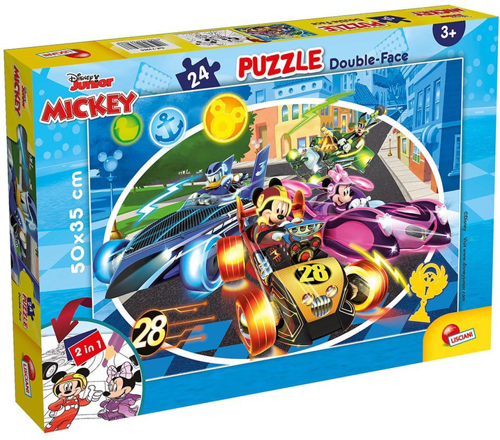 Puzzle dwustronne Lisciani Mickey Mouse 24 elementy (8008324073986) - obraz 1