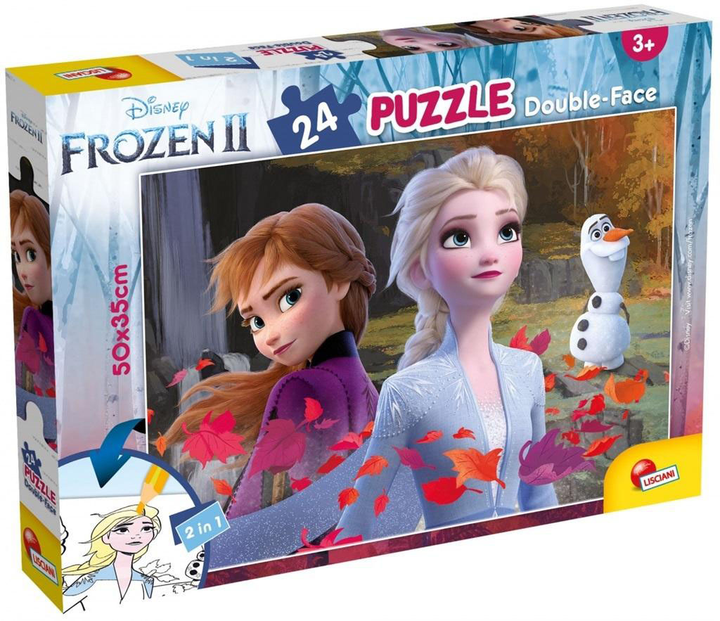 Пазл двосторонній Lisciani Plus Frozen 2 24 елемента (8008324081295) - зображення 1