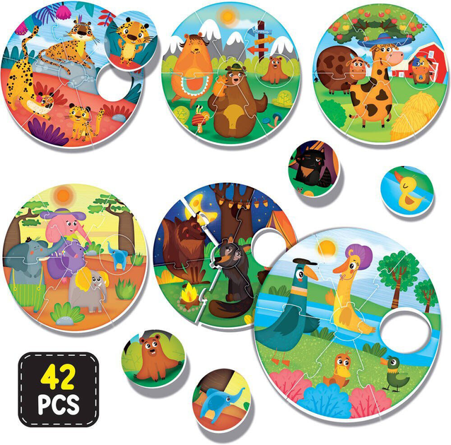 Puzzle dwustronne Lisciani Montessori Baby 6 elementów (8008324106004) - obraz 2