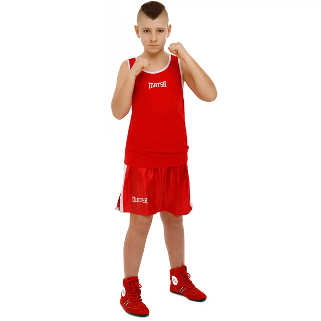 Форма для бокса боксерская форма Matsa 6011 размер 3XS (122-128 см) Red-White - изображение 9