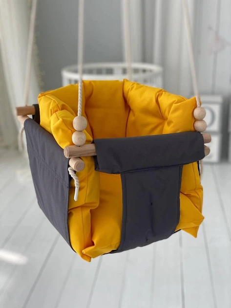 Підвісна тканинна дитяча гойдалка Comfort + Жовта - зображення 3