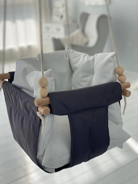 Підвісна тканинна дитяча гойдалка Comfort + Білий - зображення 2