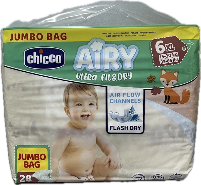 BOX 84 штук підгузків 6 розміру Chicco Airy, 15-30 кг - зображення 3