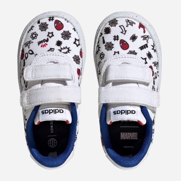 Sneakersy chłopięce na rzepy adidas x Marvel VULCRAID3R Spider-Man HP7752 19 (3UK) Białe (4066746108888) - obraz 6