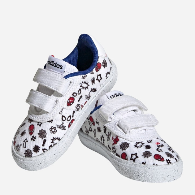 Tenisówki chłopięce na rzepy Adidas x Marvel VULCRAID3R Spider-Man HP7752 24 (7UK) Białe (4066746108871) - obraz 2