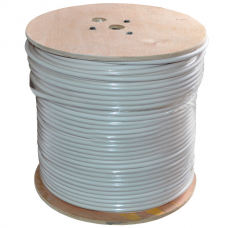 Кабель коаксіальний з харчуванням RITAR W305-RG59+2x0.5mm, 0,81 мм CU, 64x0.12m CCA жовтий екран, 75 Ом, FPE, оболонка 6,91 мм білий - Фото 1 Кабель коаксіальний з харчуванням RITAR W305-RG59+2x0.5mm, 0,81 мм CU, 64x0.12m CCA жовтий екран, 75 Ом, FPE, оболонка 6,91 мм білий - зображення 1