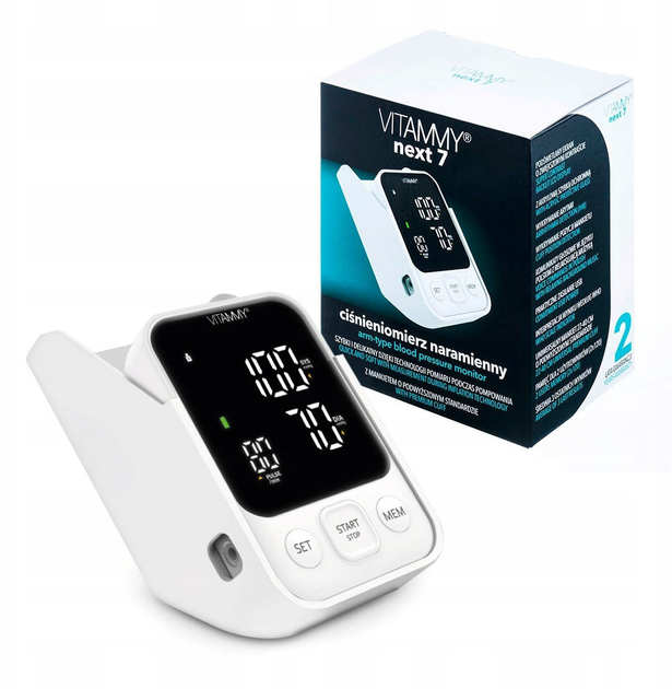 Ciśnieniomierz elektroniczny Vitammy Next 7 Arm Type Blood Pressure Monitor Usb Power Automatic (5901793642079) - obraz 1