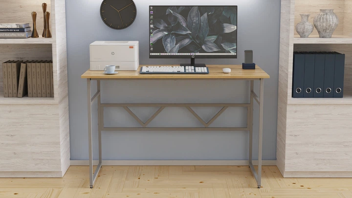 Комп'ютерний стіл Ferrum-decor Раян 75x100x60 сірий ДСП Дуб Артізан 16мм (RAY2160) - Фото 2 Комп'ютерний стіл Ferrum-decor Раян 75x100x60 сірий ДСП Дуб Артізан 16мм (RAY2160) - зображення 2