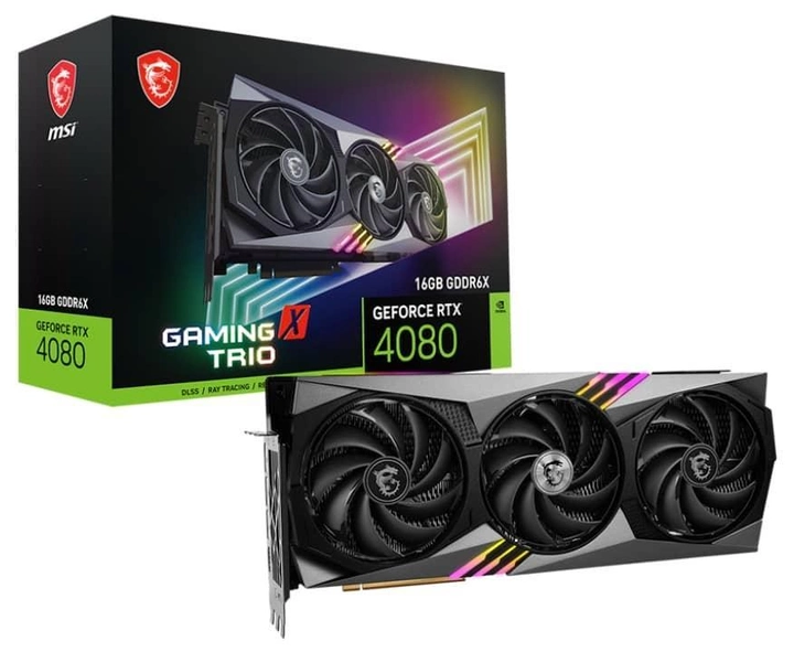 Відеокарта MSI GeForce RTX 4080 GAMING X TRIO 16GB GDDR6X (RTX 4080 16GB GAMING X TRIO) EU - изображение 2