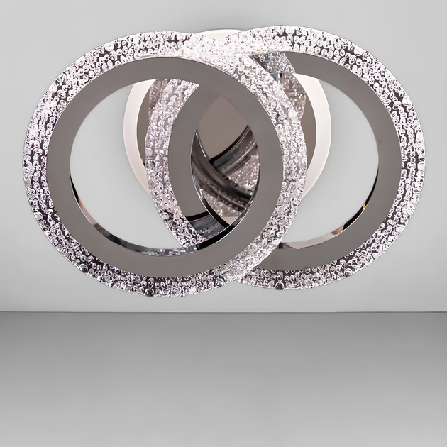 Светодиодная потолочная люстра на два акриловых кольца 32W+3W с LED подсветкой 3000-6500K Svet SC-3119/2C CR - изображение 6