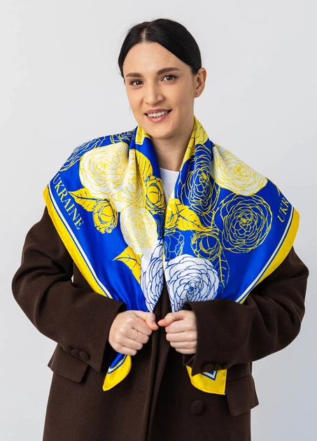 Хустка патріотична (атлас) 90х90 см (С90150-27) - Фото 1 Хустка патріотична (атлас) 90х90 см (С90150-27) - изображение 1