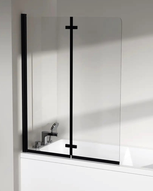 Стеклянная шторка для ванны AVKO Glass RDW02-J2 Черный, двухсторонняя ...