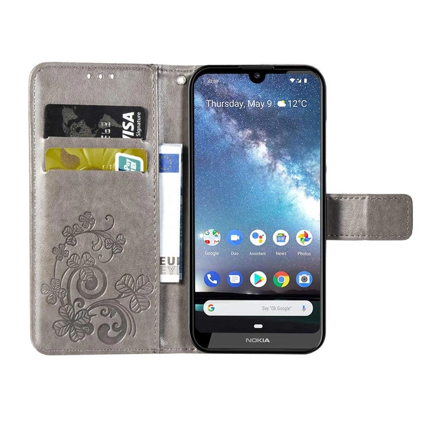 Чехол Clover для Nokia 2.2 / TA-1188 книжка с визитницей кожа PU с визитницей серый - Фото 3 Чехол Clover для Nokia 2.2 / TA-1188 книжка с визитницей кожа PU с визитницей серый - изображение 3