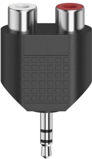 Adapter Hama mini-jack 3.5 mm - 2 x RCA-jack M/F Short Black (4047443431578) - obraz 1