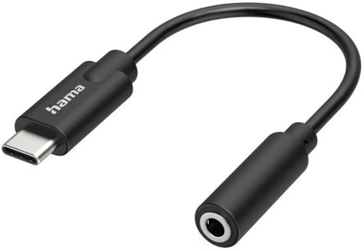 Adapter Hama USB Type-C - mini-jack 3.5 mm M/F Black (4047443437198) - obraz 1