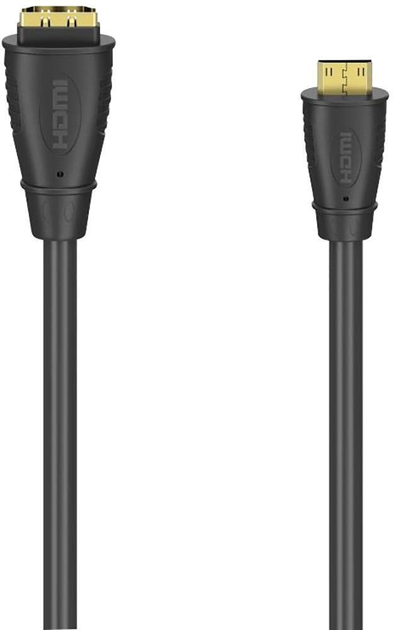 Adapter Hama mini-HDMI - HDMI M/F Black (4047443434678) - obraz 1