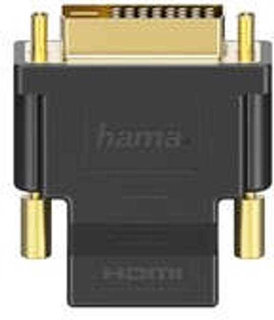 Adapter Hama DVI - HDMI gold-plated M/F Black (4047443393142) - obraz 1