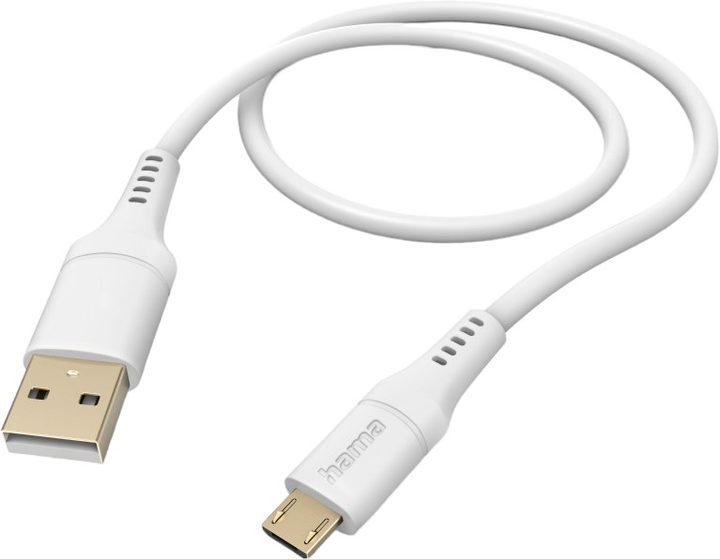 Kabel Hama Flexible USB Type-A - micro-USB M/M 1.5 m White (4047443487148) - obraz 1