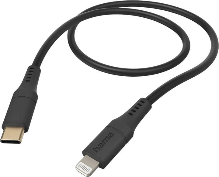 Кабель Hama Flexible USB Type-C - Lightning M/M 1.5 м Black (4047443486325) - зображення 1