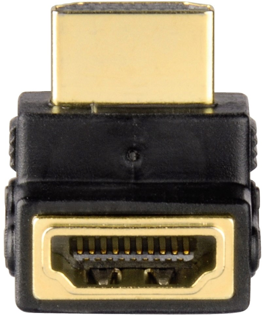 Адаптер кутовий Hama HDMI - HDMI M/F 90 degree Black (4047443393098) - зображення 2