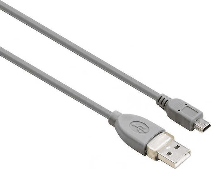 Kabel Hama USB Type-A - mini-USB M/M 0.25 m Gray (4007249396617) - obraz 1