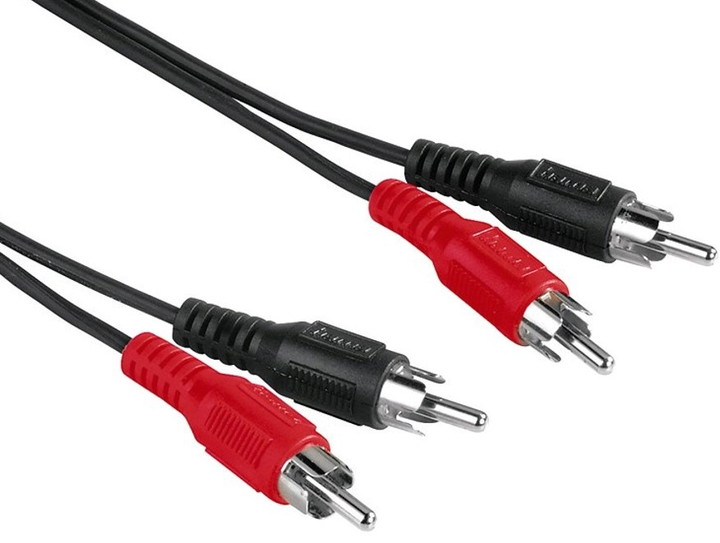 Kabel Hama 2x RCA-jack - 2x RCA-jack M/M 5 m Black (4047443432544) - obraz 1