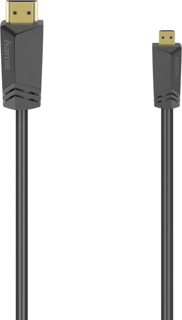 Kabel Hama micro-HDMI - HDMI M/M 1.5 m Black (4047443438621) - obraz 1