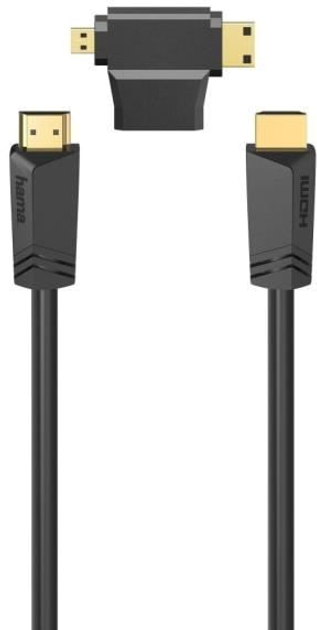 Kabel Hama HDMI + Adapter mini/micro HDMI F/M 1.5 m Black (4047443434661) - obraz 1