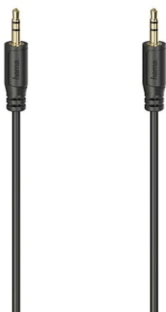 Kabel Hama Flexi mini-jack 3.5 mm - mini-jack 3.5 mm M/M 0.75 m Black (4047443443229) - obraz 1