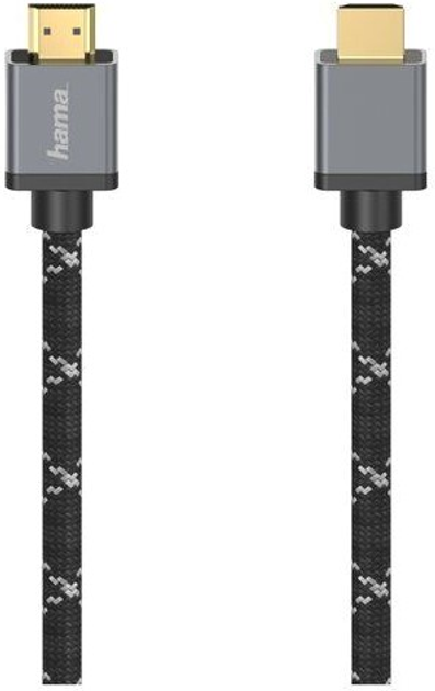 Kabel Hama HDMI - HDMI 8k M/M 1 m Grey (4047443434852) - obraz 1