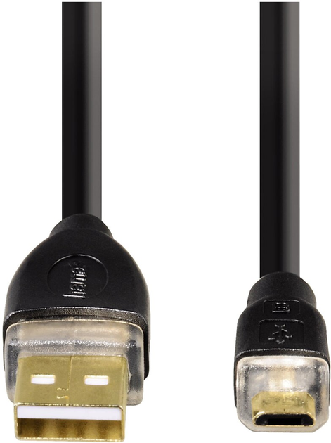 Kabel Hama USB 2.0 Type A - micro-USB metal M/M 0.75 m Black (4047443435569) - obraz 1