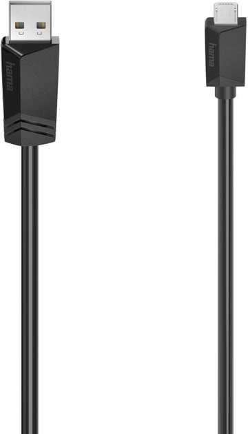 Kabel Hama USB Type A - micro-USB M/M 3 m Black (4047443443724) - obraz 1