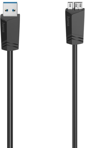 Kabel Hama USB 3.0 Type A - micro-USB M/M 1.5 m Black (4047443443823) - obraz 1