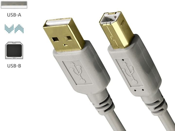 Kabel Hama USB Type A - USB Type B M/M 1.5 m Grey (4047443442277) - obraz 2