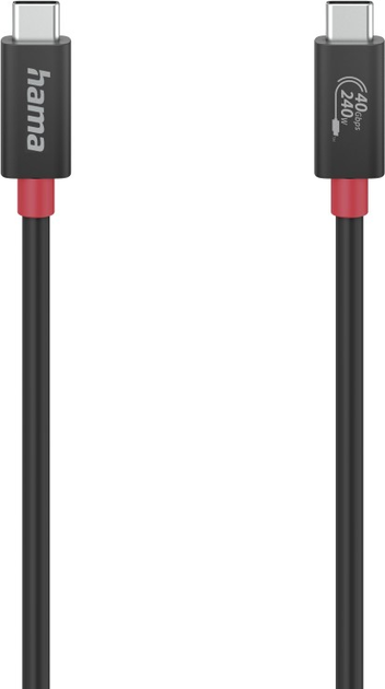 Кабель Hama USB Type C M/M 1 м Black (4047443494122) - зображення 1